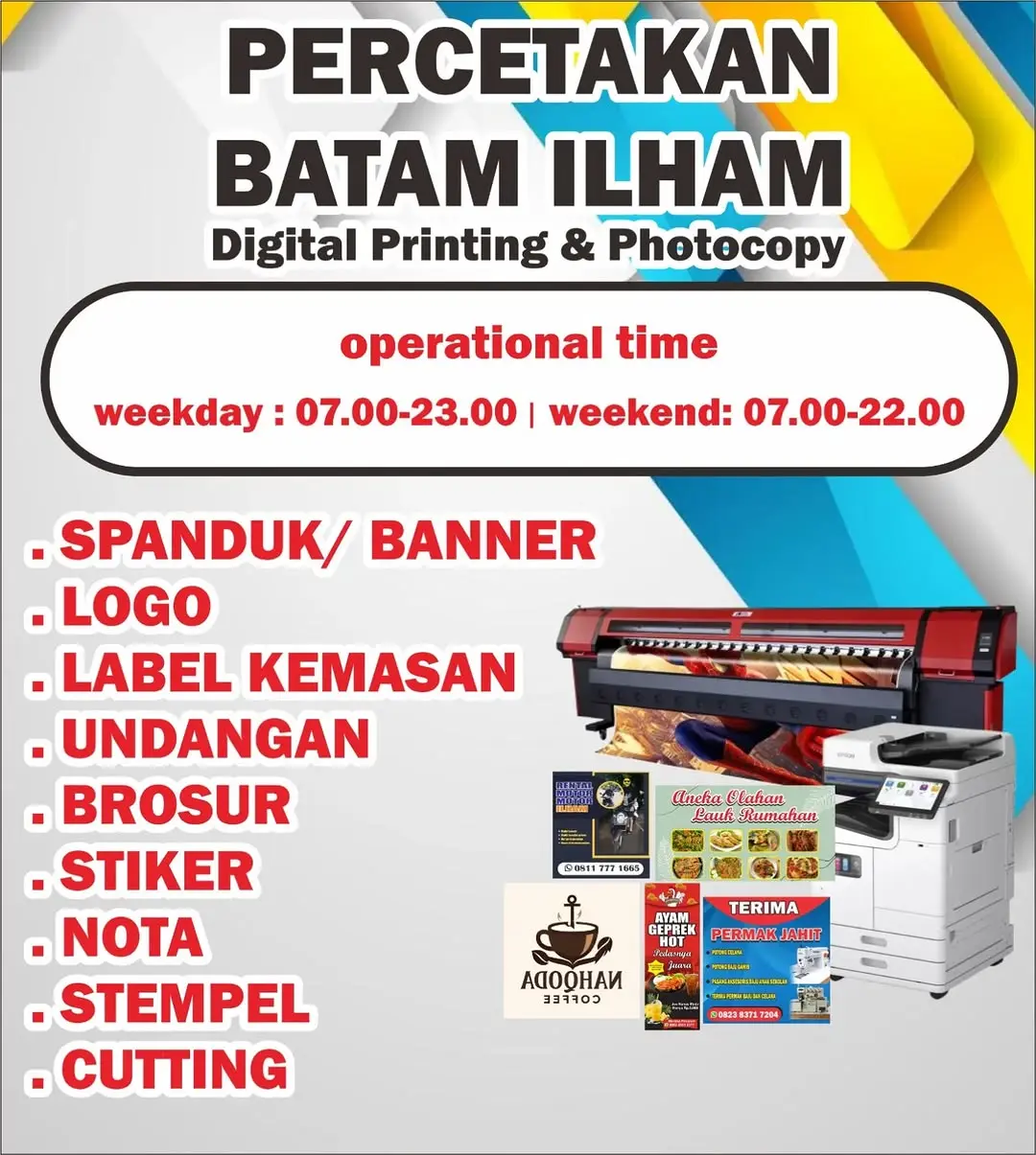 Mesin Percetakan Batam Ilham